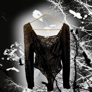 Chic Black Lace Bodysuit